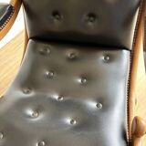 Ancien fauteuil Chesterfield Victoria / vintage / noir