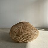 Small rattan lampshade in the shape of a braided hat