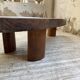 Table basse années 50 plateau bois exotique XXL
