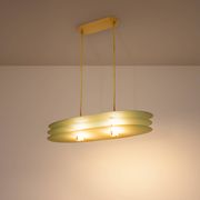 Ceiling light by Roberto Volonterio and Cesare Benedetti, brass and glass, 1980.