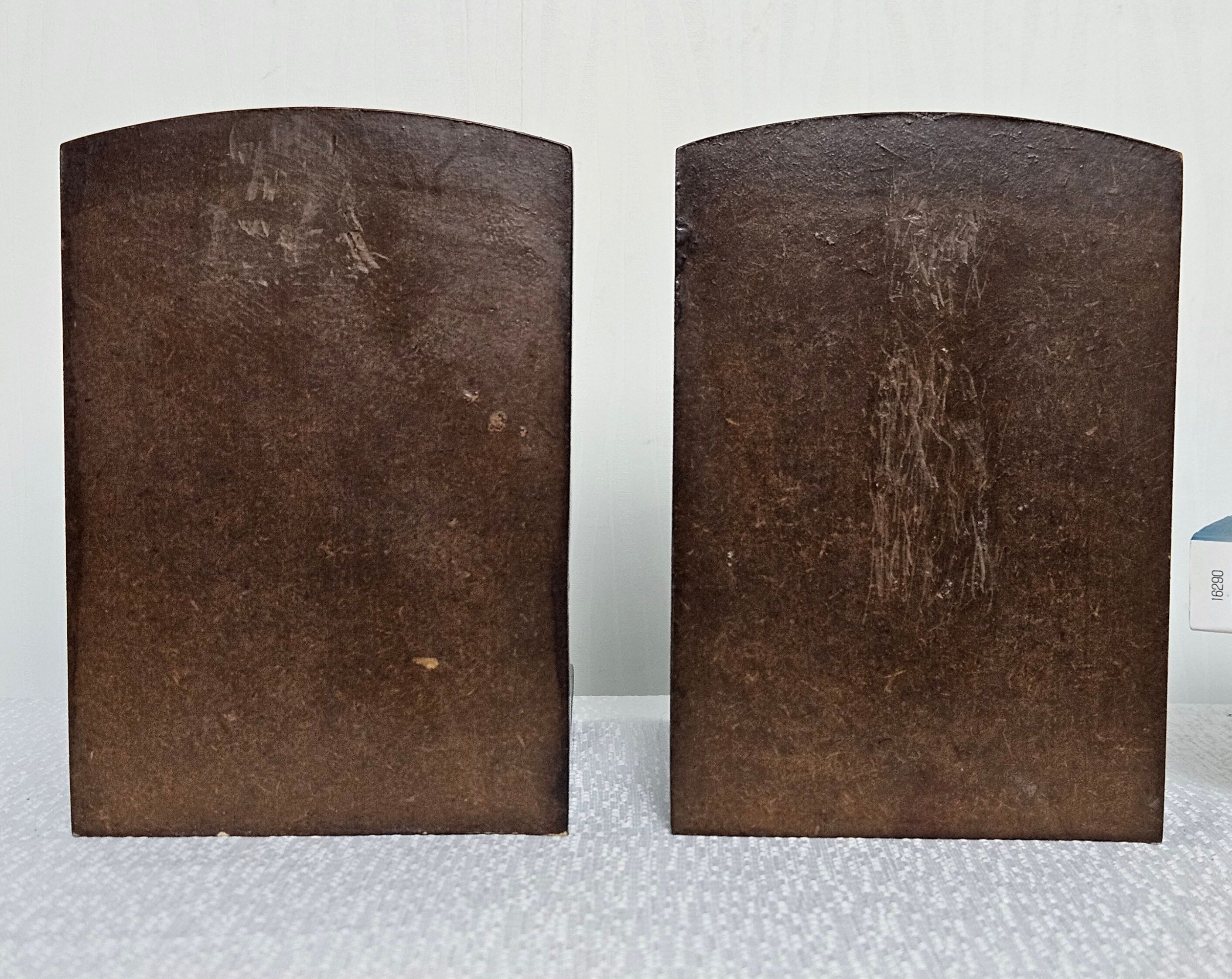 Pair of vintage world map bookends Italy