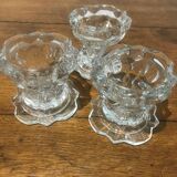 3 coquetiers en cristal