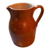 Large old pitcher/milk pot in glazed terracotta