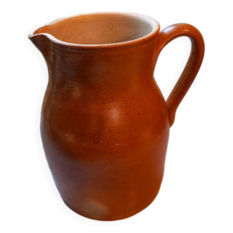 Large old pitcher/milk pot in glazed terracotta