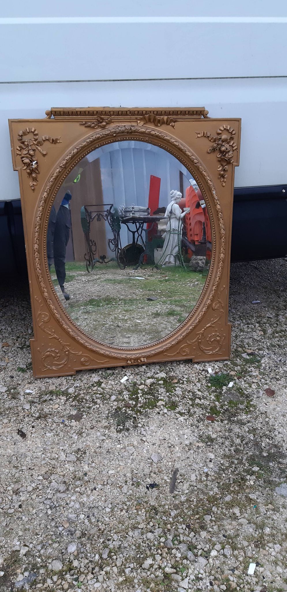 Miroir bois et stuc doré 19 éme