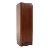Large Art Deco console or pedestal in dark oak veneer, Belgium, 1920s