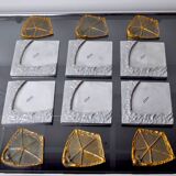 Lot of 6 brutalist coasters by Art3, 1970