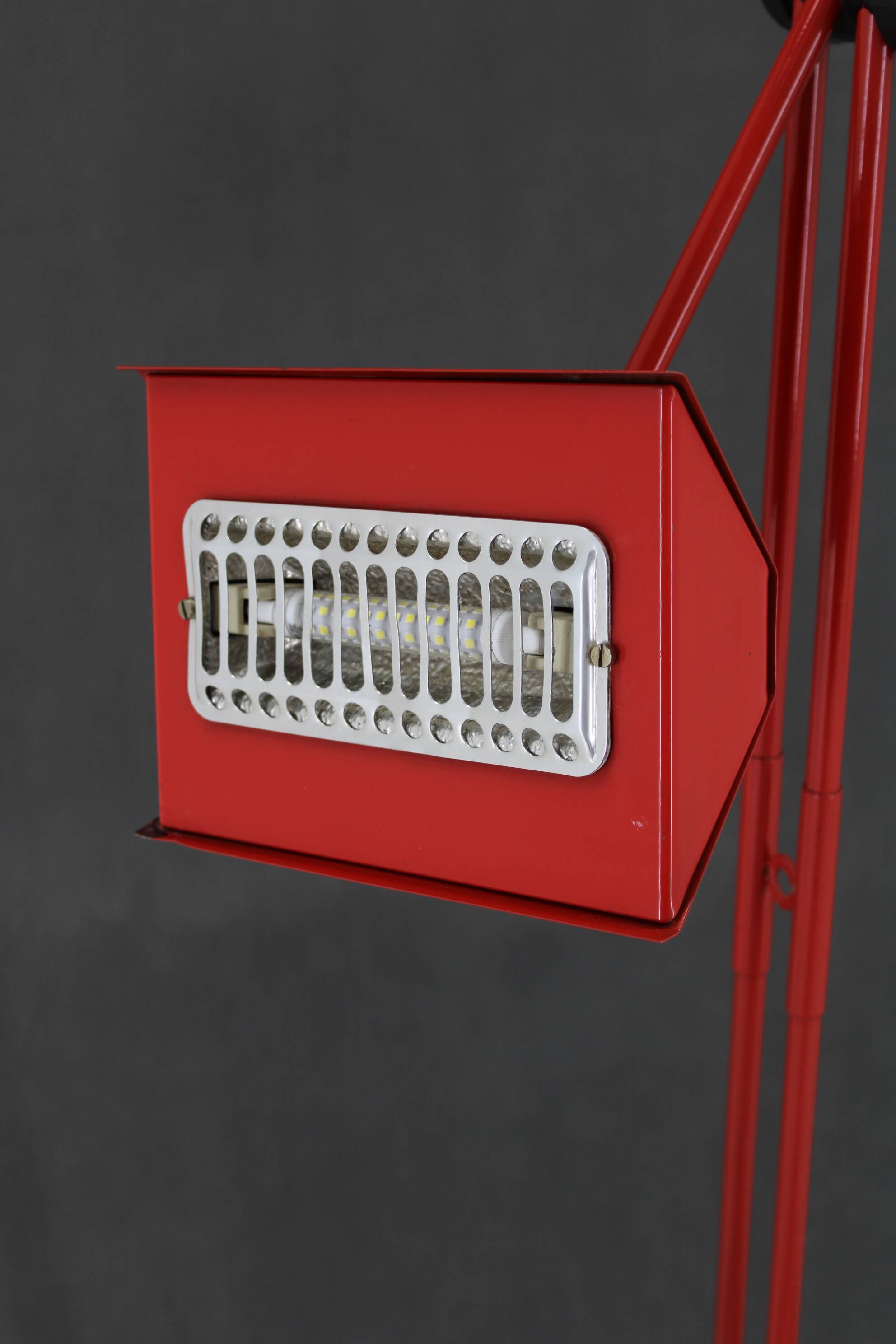1980s Halogen Red Floor Lamp, Italy