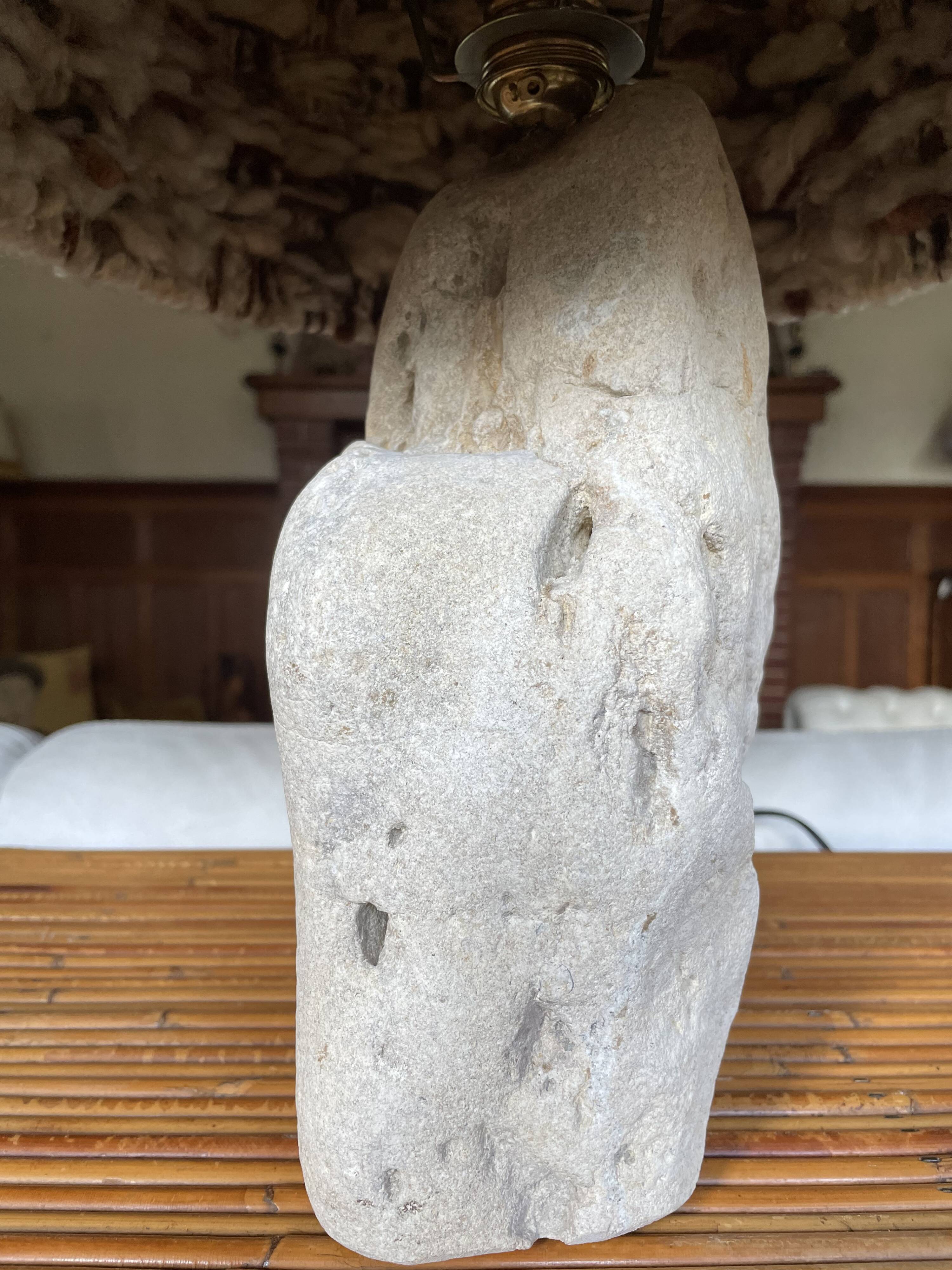 Raw stone lamp