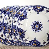 Set of 6 model Alexandra flat plates Lunéville K&C