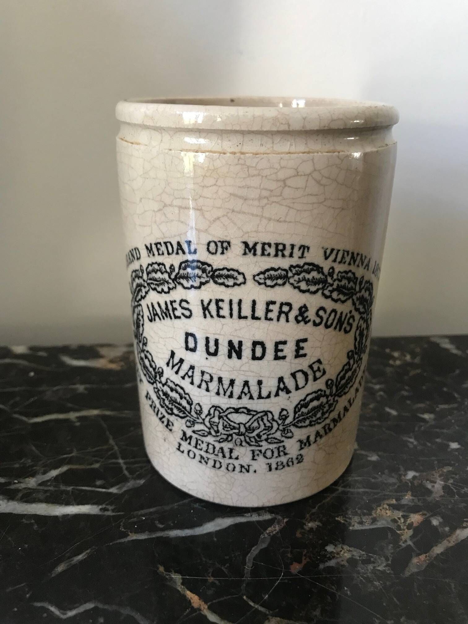 2 Old Marmalade Pots James Keiller & Sons Dundee Vintage kitchen utensil pots