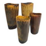 Set de 4 vases en céramique de style moderne du milieu du siècle Gunnar Nylund Rörstrand Suède
