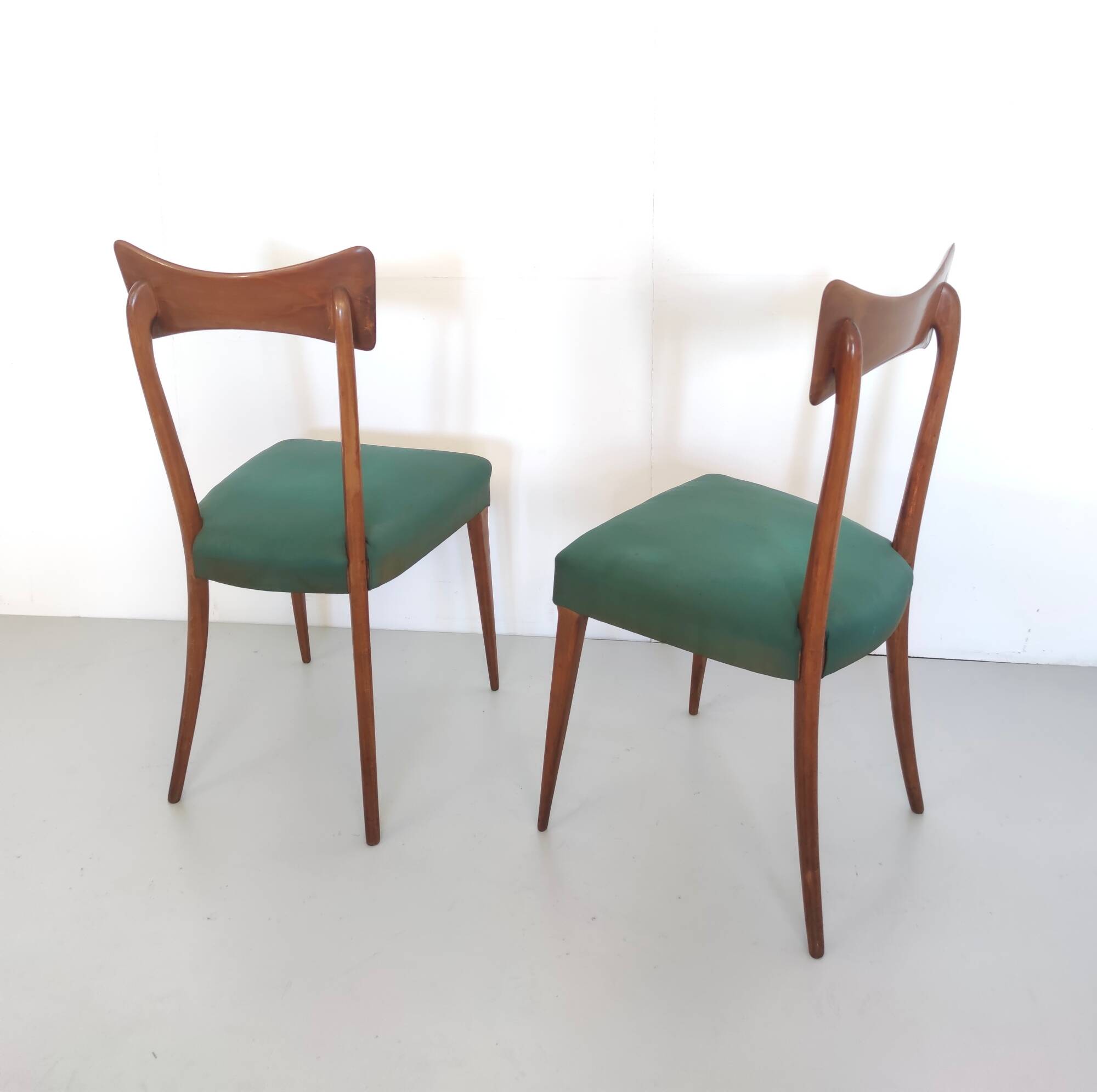 Pair of Green Side Chairs attributed to Ico Parisi for Ariberto Colombo