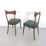 Pair of Green Side Chairs attributed to Ico Parisi for Ariberto Colombo