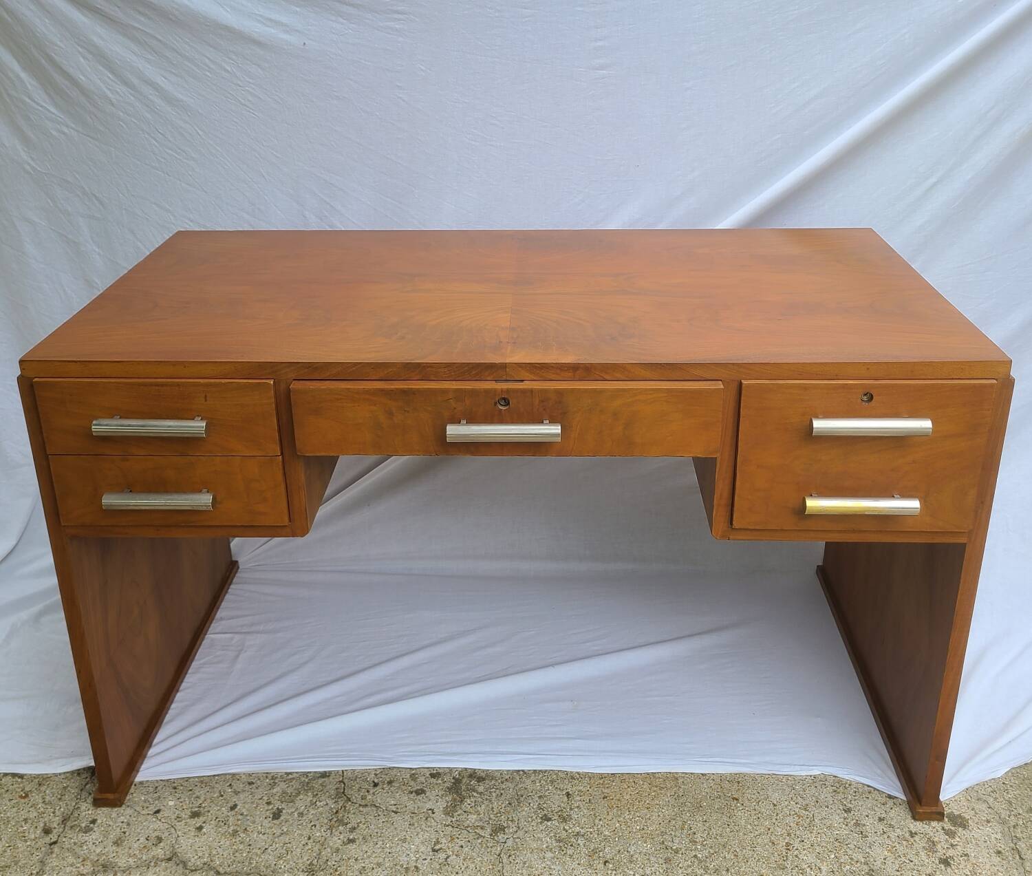 Ancien bureau Art Déco Noyer vintage