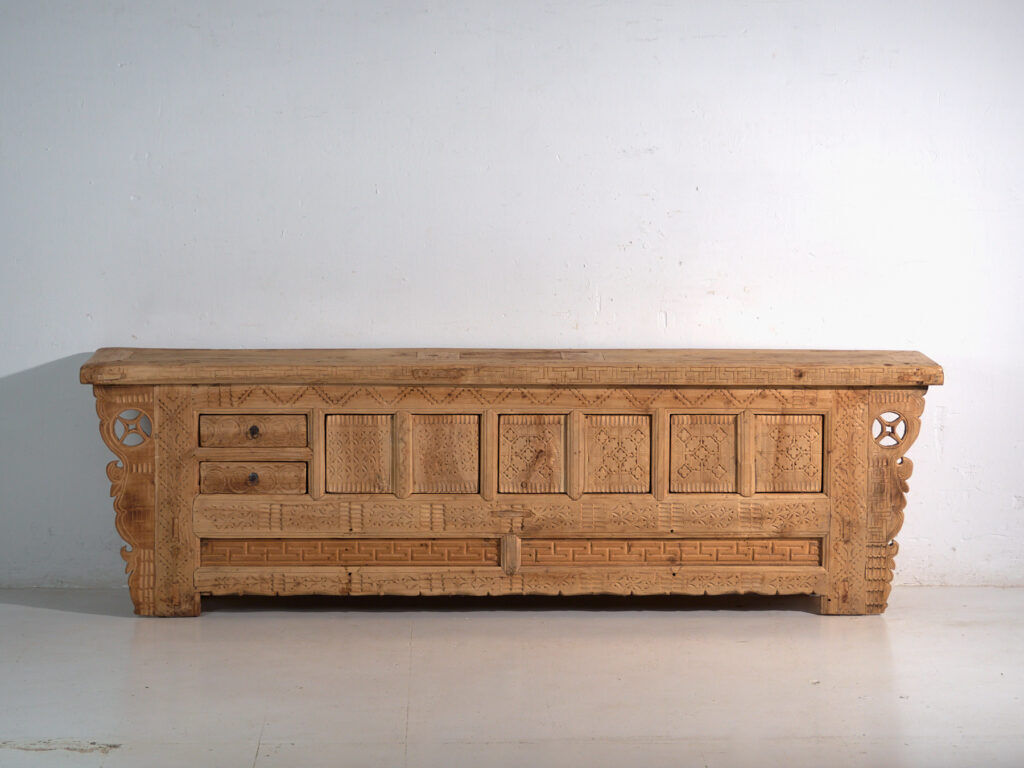 Antique carved buffet in fir wood – China, circa 1930