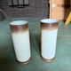Pair of cylindrical opaline vases