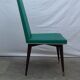 Six modernist green skai chairs