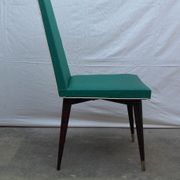 Six chaises modernistes skaï vert