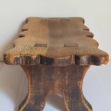 Old footstool in solid wood 19th century