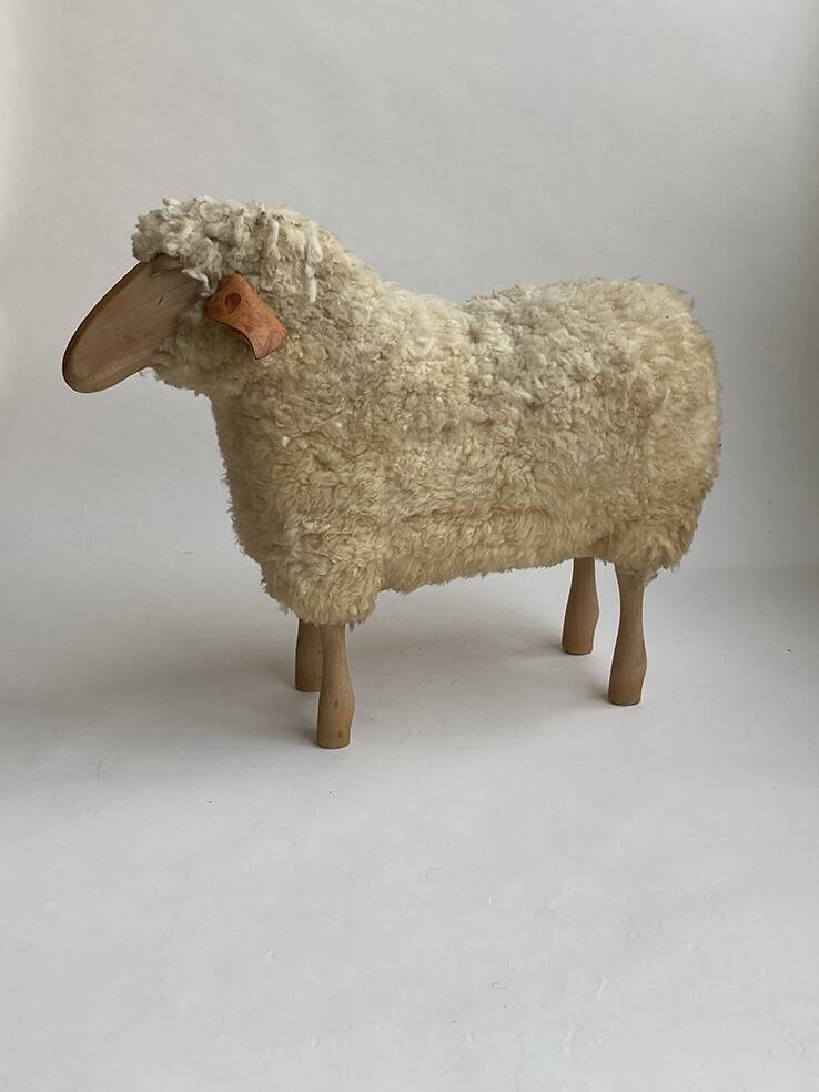 Vintage design sheep stool 1970