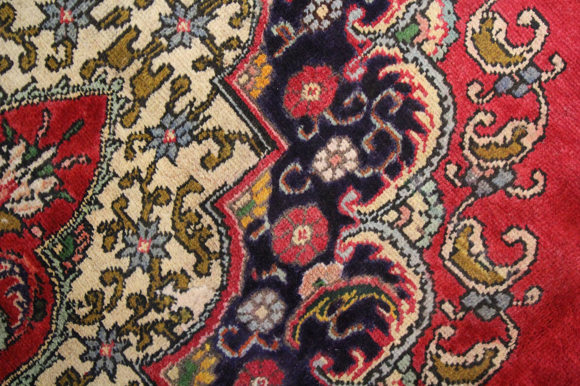 Tapis persan fait à la main en laine rouge 283x420cm