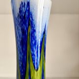 Blue and green glass paste vase