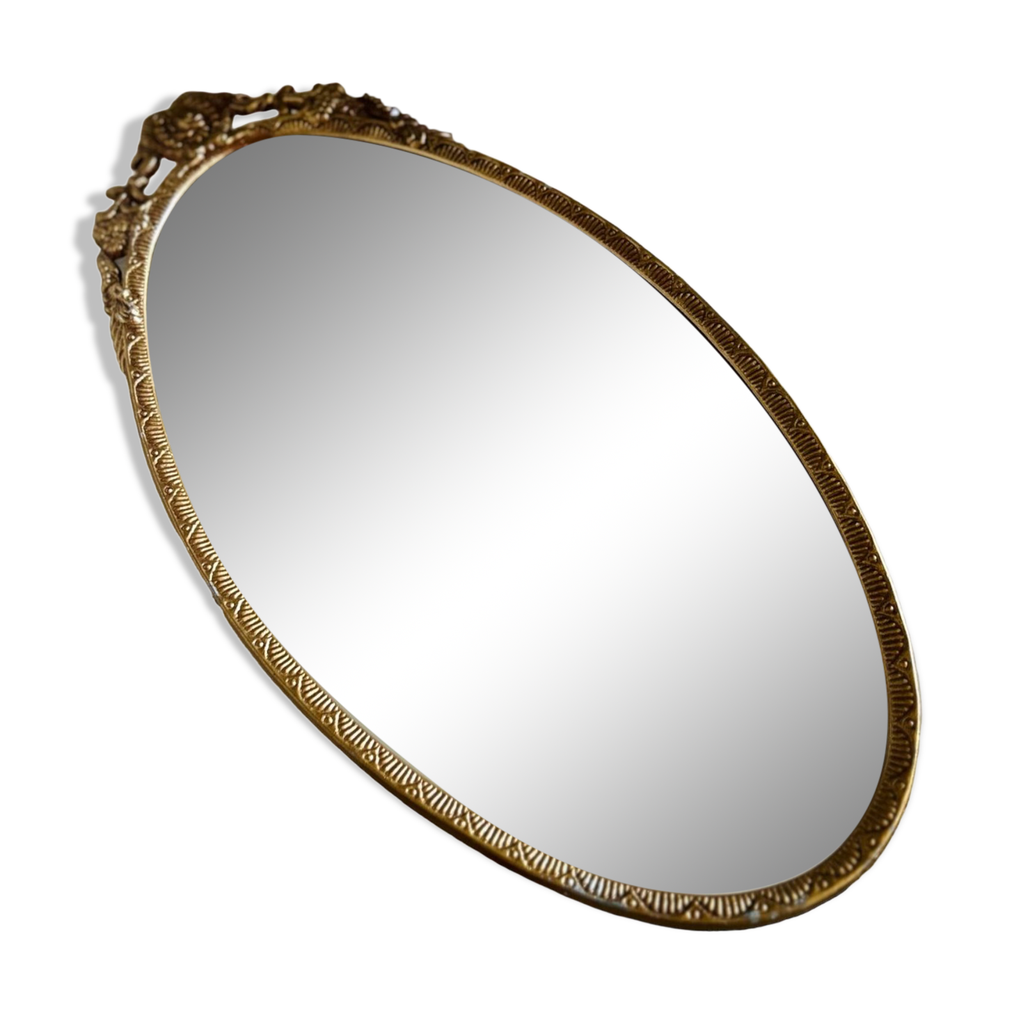 Golden cast iron mirror