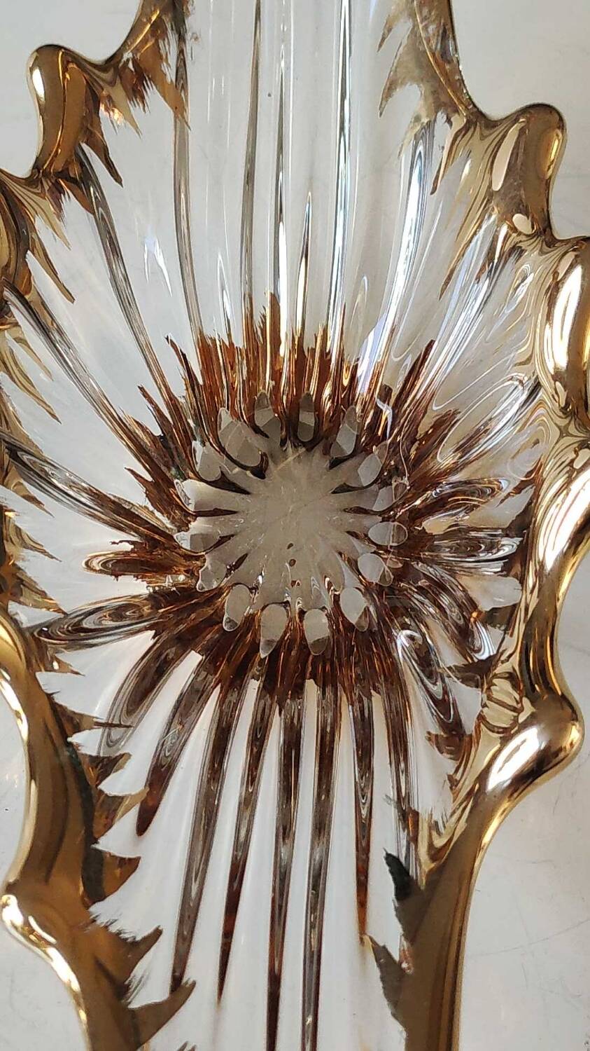 Empty Pocket/Decorative Bowl/Royal Bayel Crystal. 18k gold highlights.