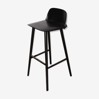 Tabouret frêne noir hauteur d'assise 75cm