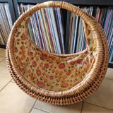 Handmade wicker half-moon picking basket