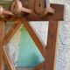 Coat rack / coat stand and umbrella stand in olive wood