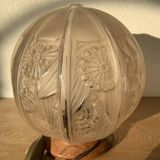 Lamp with globe hettier vincent verrerie des hanots art deco 1930