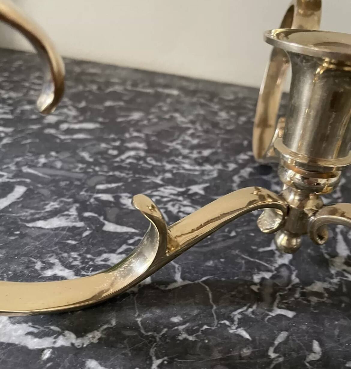 Gold-plated brass candlestick