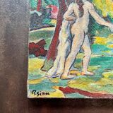 Paul senac Huile sur toile les baigneuses tableau ancien
