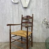 Vintage straw armchair