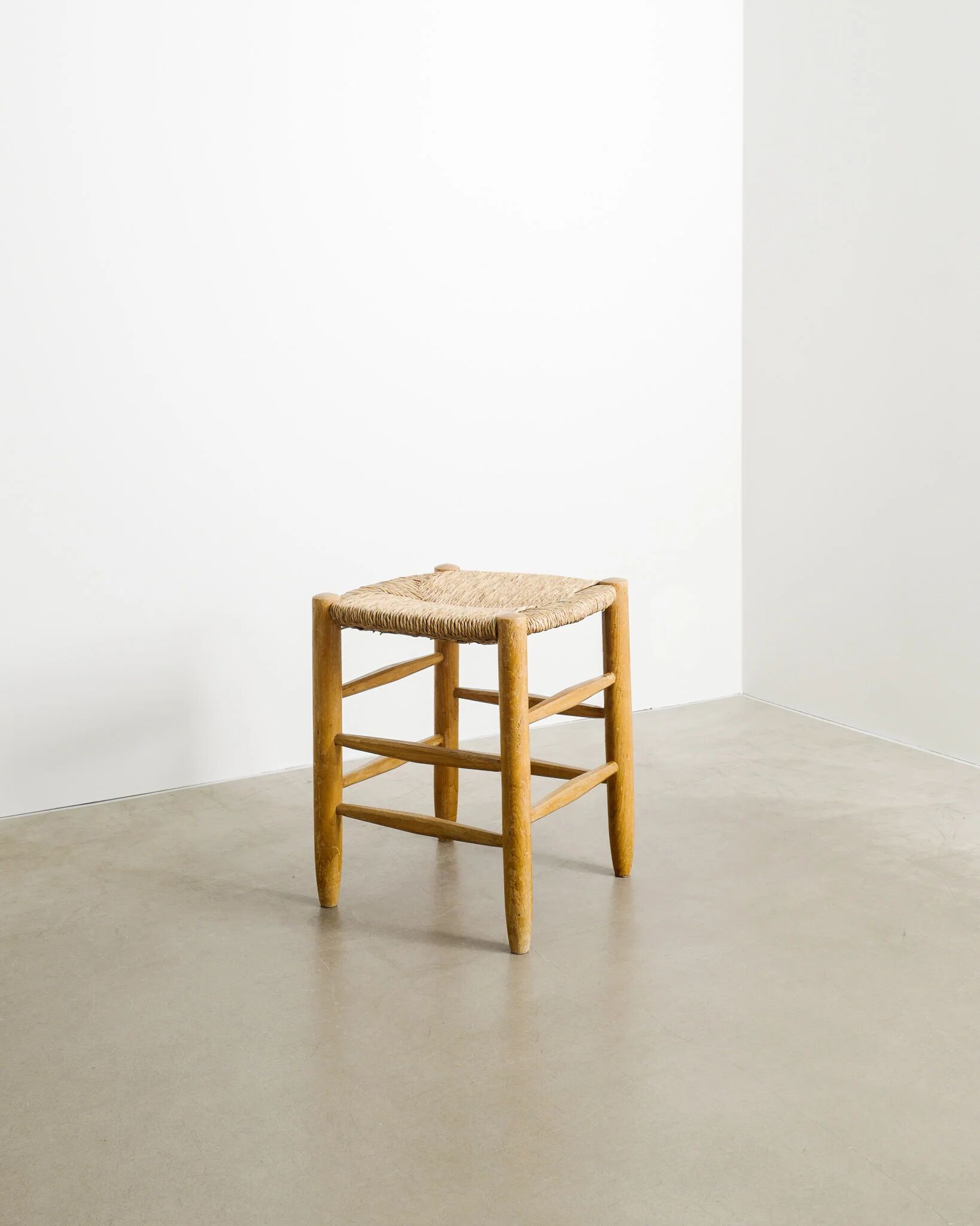 French Mid Century Wooden "N17" Stool by Charlotte Perriand, 1960s