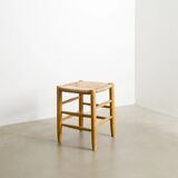 French Mid Century Wooden "N17" Stool by Charlotte Perriand, 1960s