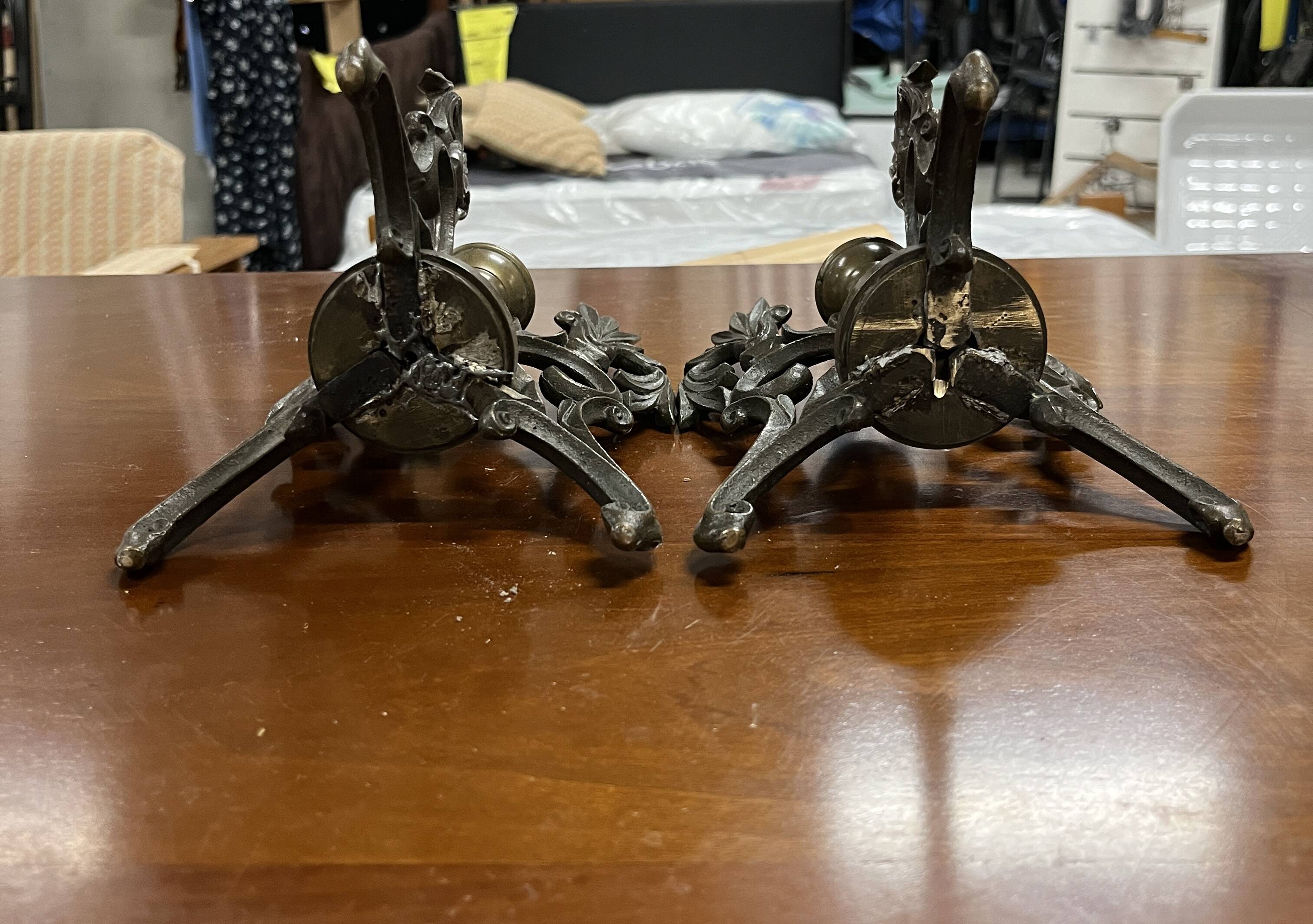 Pair of bronze candlesticks