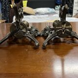 Pair of bronze candlesticks