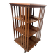 Rotating library in solid walnut, 20th century.
