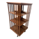Rotating library in solid walnut, 20th century.
