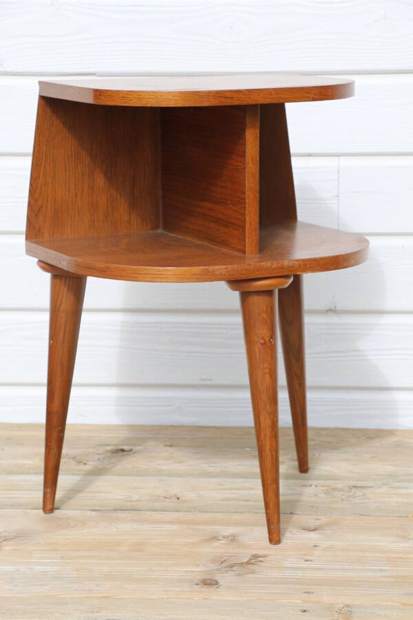 Chevet tripode plaqué chêne 1950