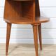 Tripod bedside table veneered in oak, 1950.