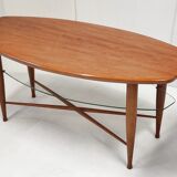 Scandinavian coffee table in teak & glass 1960 vintage