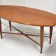 Scandinavian coffee table in teak & glass 1960 vintage