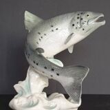 Goebel ceramic salmon numbered and signed Frobek (animal, fish)
