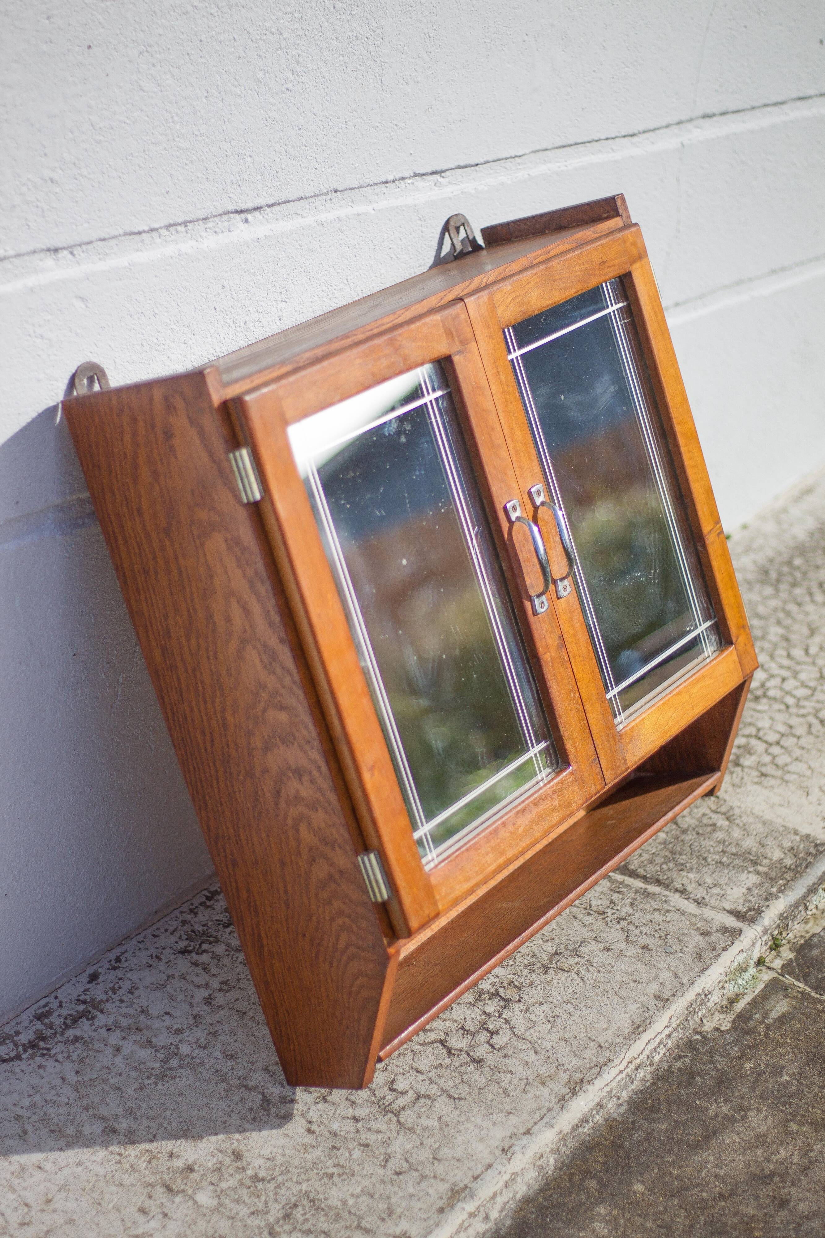 Art deco bathroom cabinet, vintage art deco wall-mounted Medicine Cabinet, 2 doors