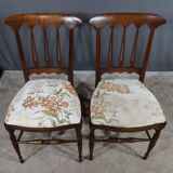 Pair of Chairs in Red Cherry, by Colombo Sanguineti, Italy – 1950