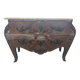 Curved commode in Louis XV style – marquetry & marble – bronze fittings